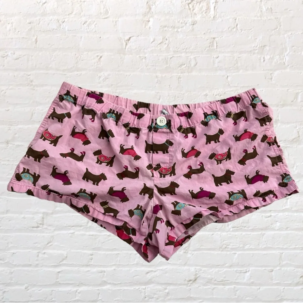 Old Navy pink with dog pattern lounge or sleep short shorts